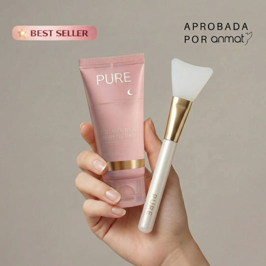 Pure® Mascarilla De Colageno Avanzada + Brocha aplicadora de regalo